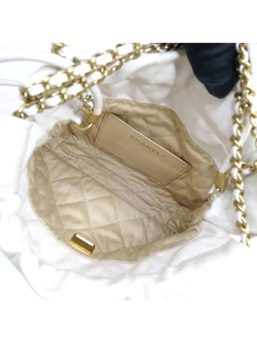 Chanel Shiny Calfskin WH GD Shoulder Bag 2-Way